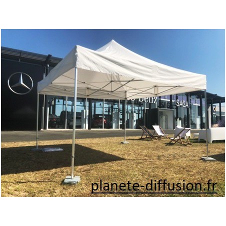 Bâche de toit blanche 4 × 4 m en PVC 380 g/m² pour tente pliante
