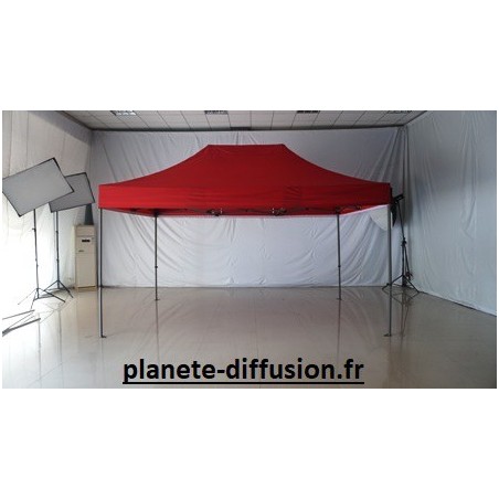 Bâche de toit 3 × 4.5  m étanche pour tente pliante – Toile PVC 350 g/m² (Rouge)
