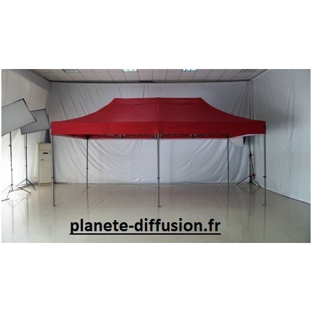 Bâche de toit 3 × 6 m étanche pour tente pliante  – Toile PVC 350 g/m² (Rouge)
