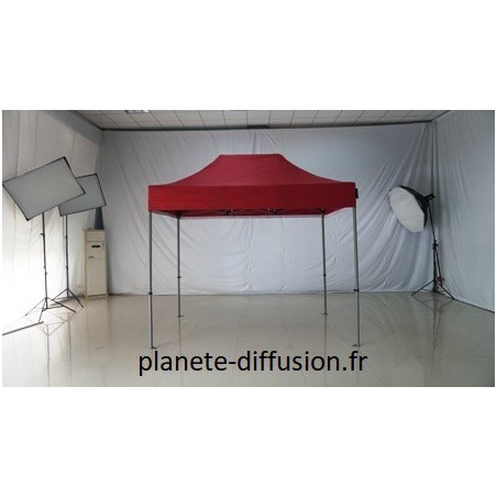 Bâche de toit 2 × 3 m étanche pour tente pliante – Toile PVC 350 g/m² (Rouge)