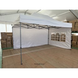 Barnum Pliant Acier 32 mm 3x4,5 m Blanc – PVC 450 g/m²