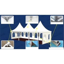 Pagode 5*5 m cristal avec 4 parois