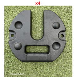 Lot de 4 Poids de Lestage 15 kg pour Tente Pliante – Fonte Noire Anti-Corrosion