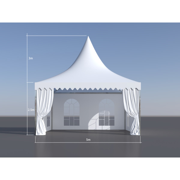 Pagode 5 x 5 mètres sans entourage