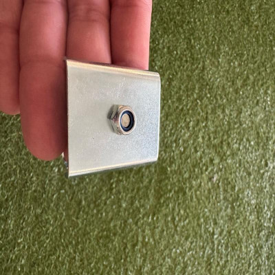 Pièce en Acier n°F pour Barres de Cisaillement – Vis 6 cm, Plaques 4.5×3.5 cm, 2 Rondelles – ALU Pro 50 mm