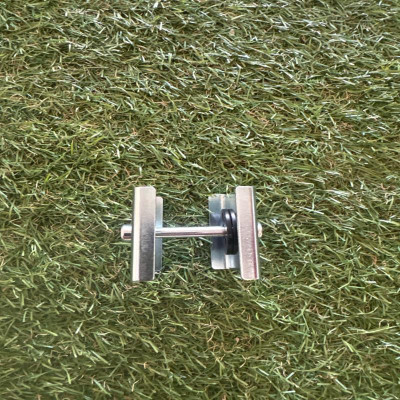 Pièce en Acier n°F pour Barres de Cisaillement – Vis 6 cm, Plaques 4.5×3.5 cm, 2 Rondelles – ALU Pro 50 mm