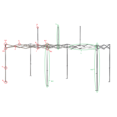 Pièce fixe de liaison d’angle – 2 sorties – Tente pliante acier 32 mm – A-1