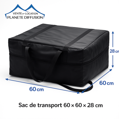 Sac de transport 60 × 60 × 28 cm avec lanières – Idéal pour le rangement et le transport de matériel événementiel.