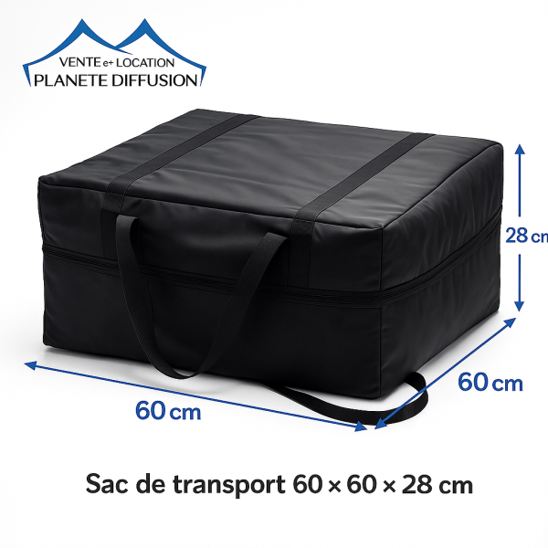 Sac de transport pour bâches, parois et toitures – Tente pliante – 60×60×28 cm
