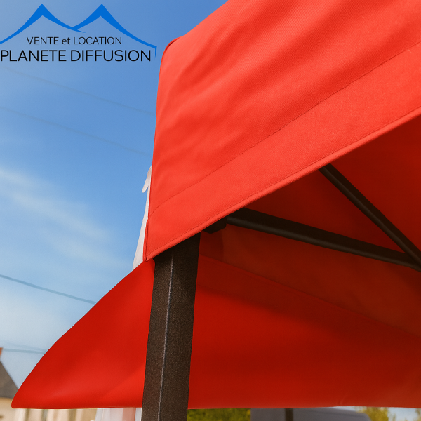 Gouttière 3 m de liaison pour barnum pliant – rouge – 100% étanche – Fixation velcro