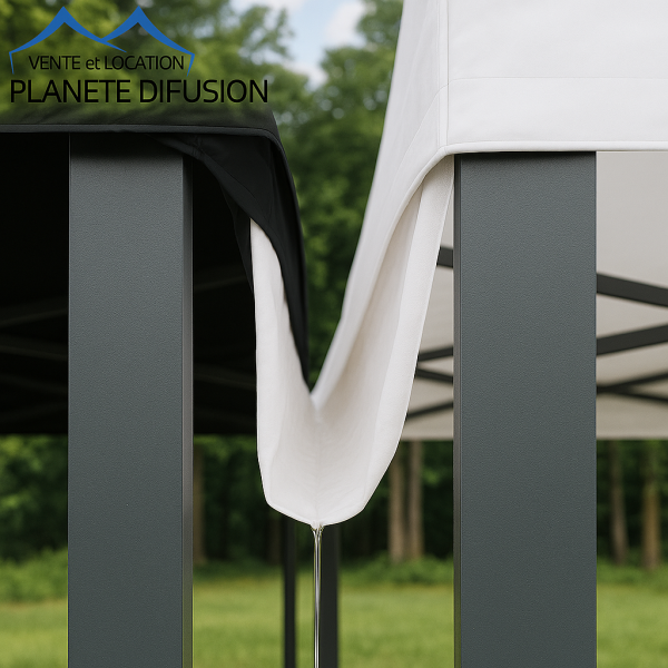 Gouttière 4.5 m de liaison pour barnum pliant – Blanc – 100% étanche – Fixation velcro