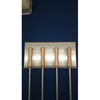 Support mural inox pour accessoires de four et barbecue – 20×40 cm