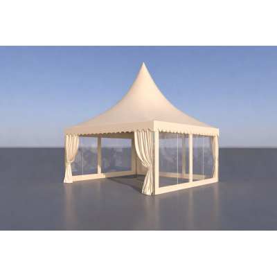 Pagode Champagne 5x5 m avec Parois Cristal | Planète Diffusion