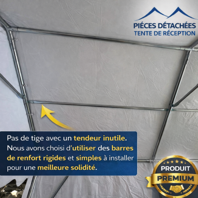 Structure tubulaire acier Ø38/42 mm pour une stabilité maximale