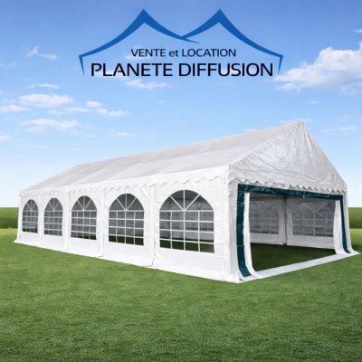 Tente de réception 5x10 m – structure tubulaire acier Ø38/42 mm