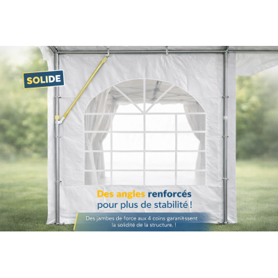 Tente tubulaire 5x6 m en acier galvanisé – Bâche anti-feu M2 | Vente & Location