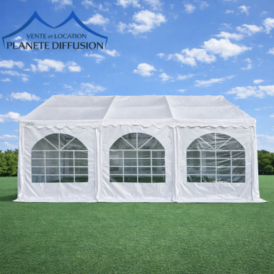 Tente tubulaire 5x6 m en acier galvanisé – Bâche anti-feu M2 | Vente & Location