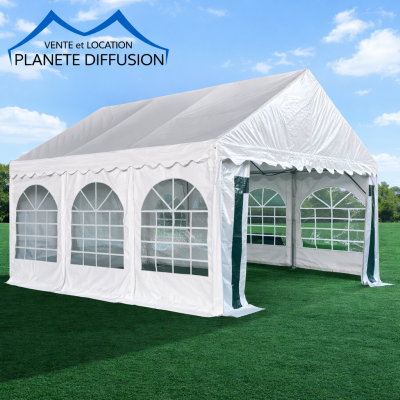 Tente tubulaire 5x6 m en acier galvanisé – Bâche anti-feu M2 | Vente & Location