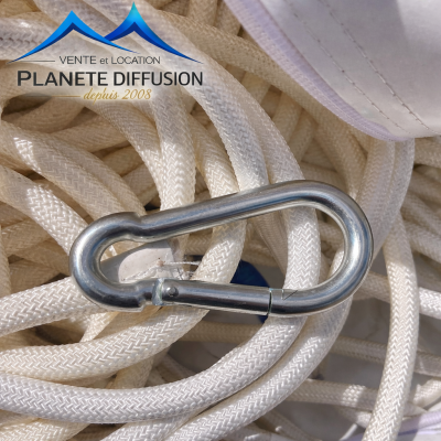 Cordes de traction haute qualité pour bâche de toit – lot de 2 avec mousquetons | Planète Diffusion