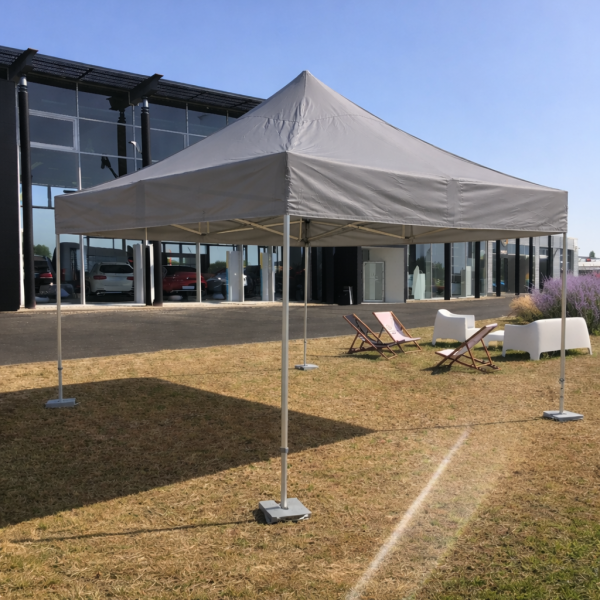 Bâche de toit grise 4 × 4 m en PVC 380 g/m² pour tente pliante