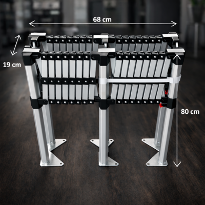 Comptoir pliable professionnel installé sous tente pliante – solution idéale pour stands, salons et événements.