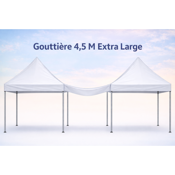 Gouttière 4.5 m extra large – Polyester PVC 350 g/m² – Velcro 5 cm – Bec d’évacuation