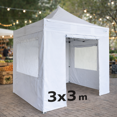 Barnum pliant alu 45 mm 3x3 m BLANC – EN PRÉCOMMANDE -10% + livraison gratuite