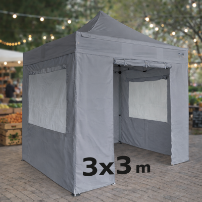 Barnum pliant alu 45 mm 3x3 m GRIS – EN PRÉCOMMANDE -10% + livraison gratuite