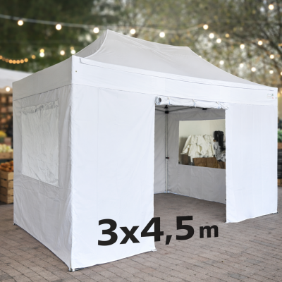 Barnum pliant alu 45 mm 3x4.5 m BLANC – EN PRÉCOMMANDE -10% + livraison gratuite