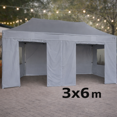 Barnum pliant alu 45 mm 3x6 m GRIS – EN PRÉCOMMANDE -10% + livraison gratuite
