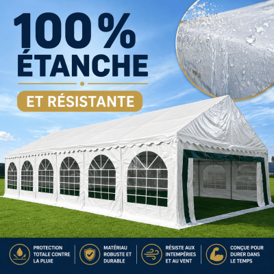 Tente de réception 6x12 m – Structure acier robuste | Planète Diffusion