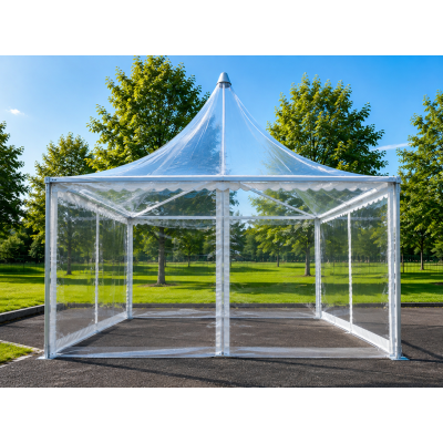 Pagode professionnelle Full Cristal – Toiture et entourages transparents