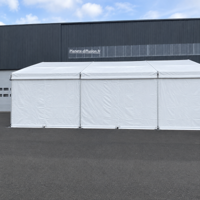 Chapiteau de stockage professionnel avec toiture et parois PVC