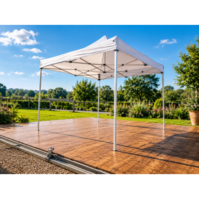 Bâche de toit tente pliante 3×3 m blanche – PVC 290 g/m² étanche