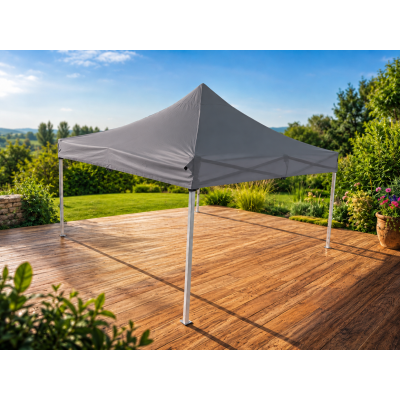 Barnum pliant 3 × 3 m avec bâche de toit grise 290 g/m² enduction PVC