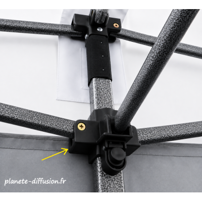 Connecteur de structure pour barnum pliant – pièce de liaison montée sur armature