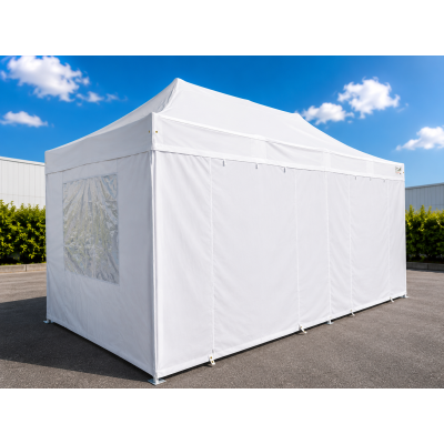 Barnum pliant 3x6 m acier 45 mm – Pack complet toit + côtés | Planète Diffusion