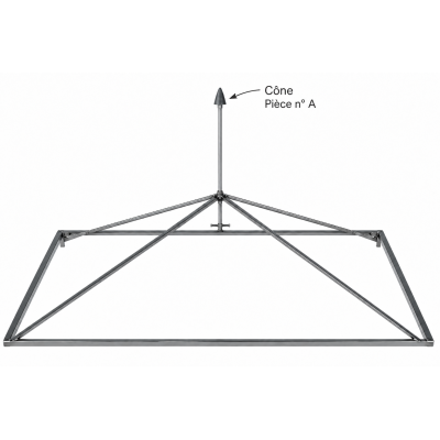 Cône de faîtage pagode aluminium 5 × 5 m – Pièce A | Planète Diffusion