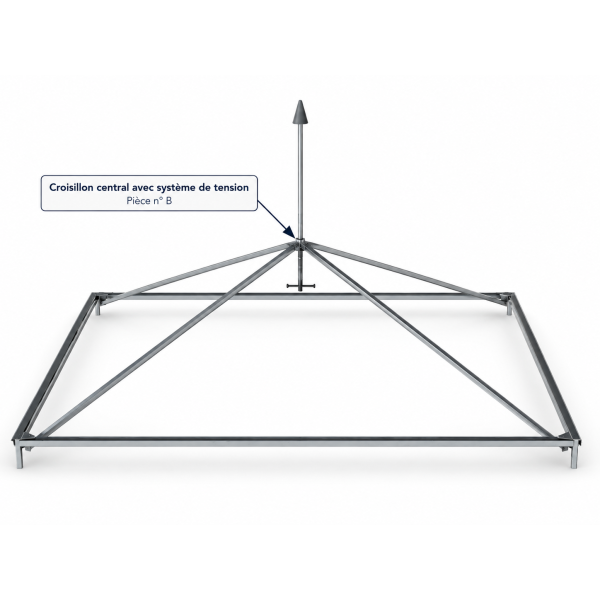 Croisillon central avec système de tension pour pagode 5 × 5 m – Pièce n° B