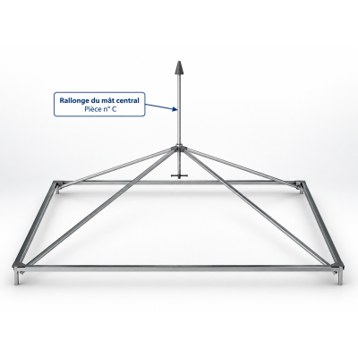 Rallonge du mât central pour pagode aluminium 5 × 5 m – Pièce n° C