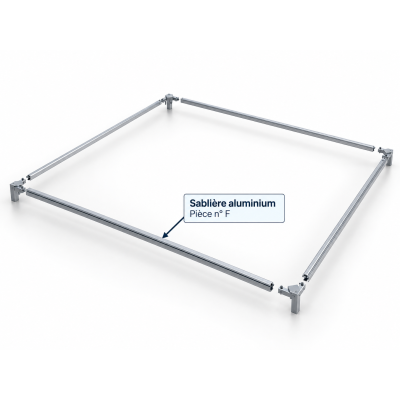 Sablière aluminium pour pagode 5 × 5 m – Pièce n° F